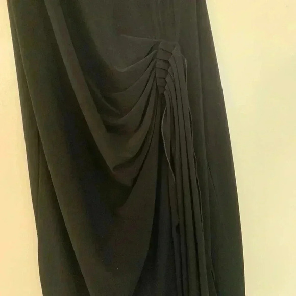 Joseph Ribkoff jersey like knit black cocktail dress w gathers at the waist - Picture 3 of 10